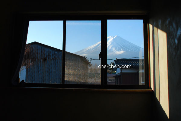 Mount Fuji View From No. 4 Japanese Room Medium @ Kagelow Mt Fuji Hostel, Fujikawaguchiko